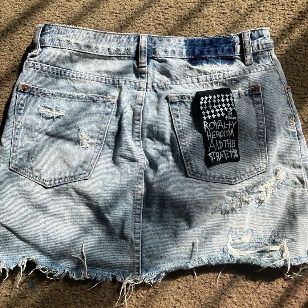 Ksubi Distressed Denim Skirt